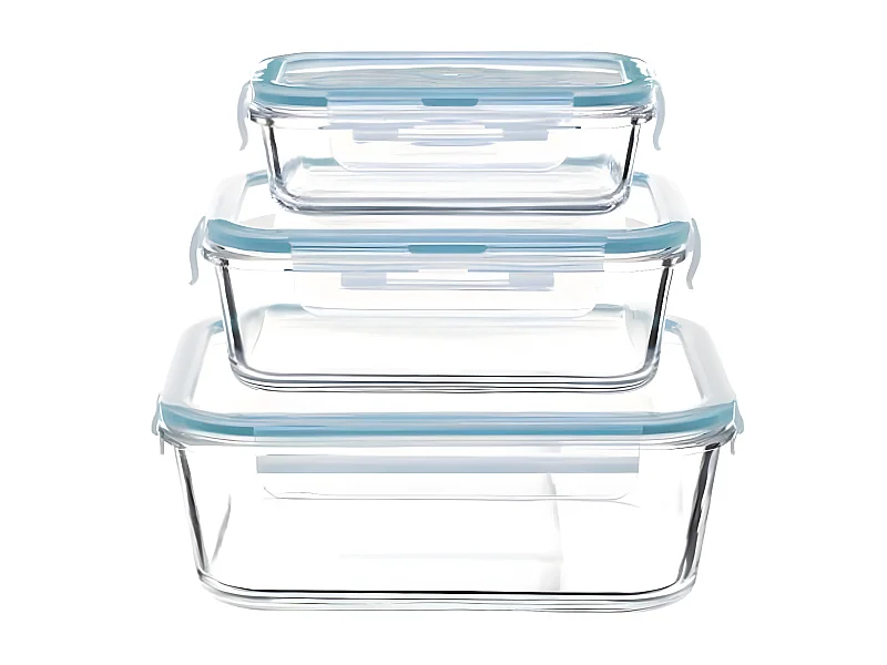 Lot de 3 Boîtes de Conservation "Clipeat" 18cm Bleu