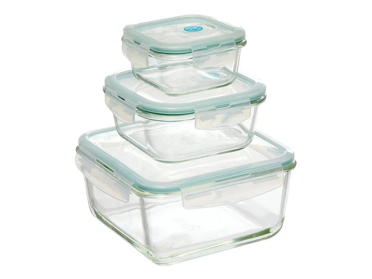 Lot de 3 Boîtes de Conservation "Clipeat" 18cm Bleu