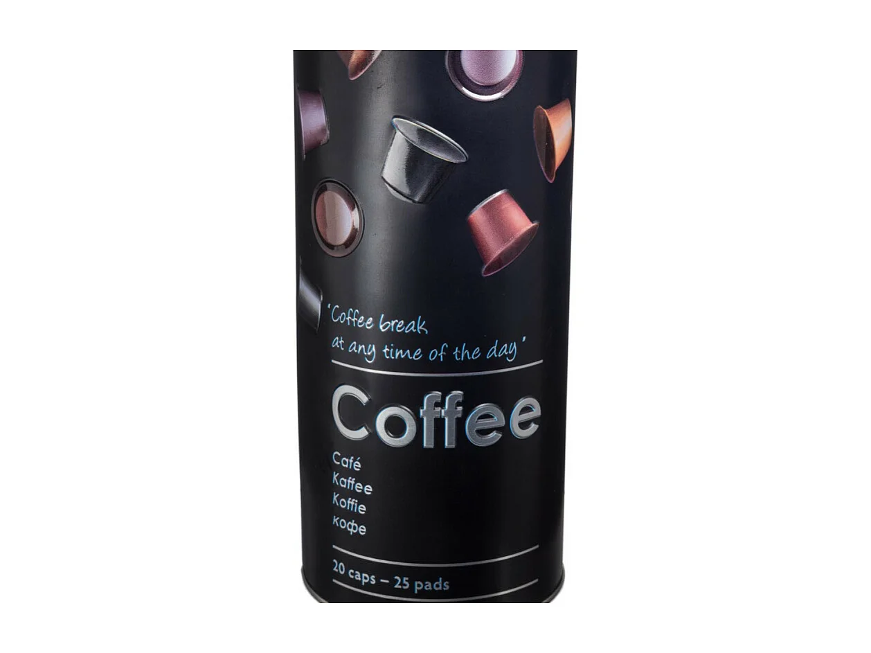 Boîte à Capsules de Café "Relief II" 17cm Noir