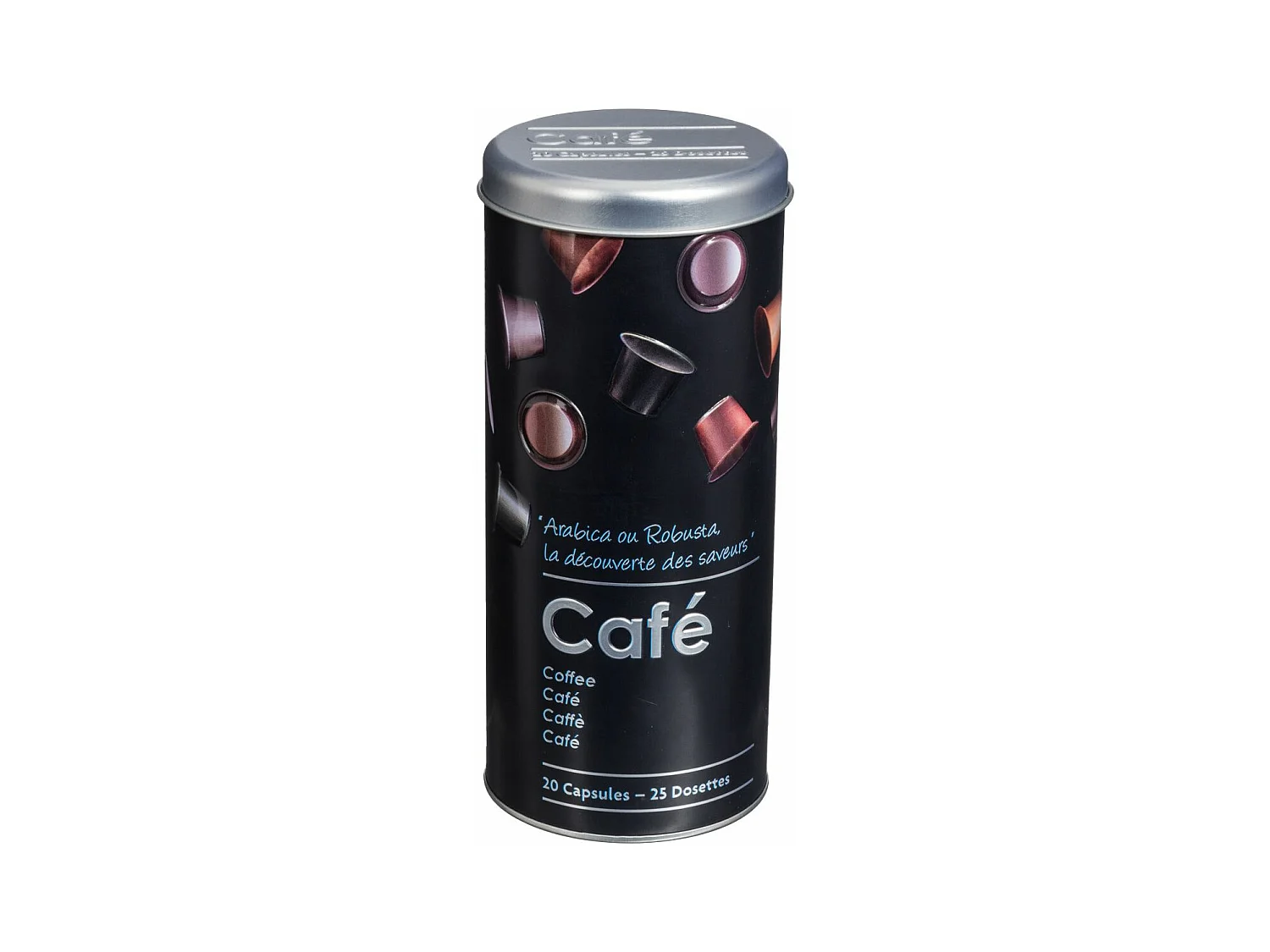 Boîte à Capsules de Café "Relief II" 17cm Noir