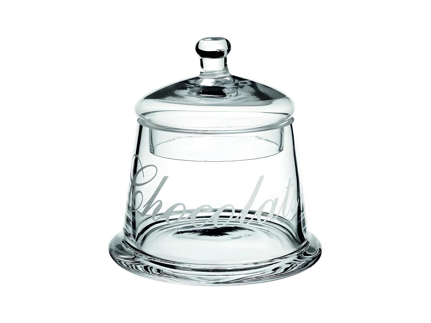 Bonbonnière "Chocolats" 12cm Transparent