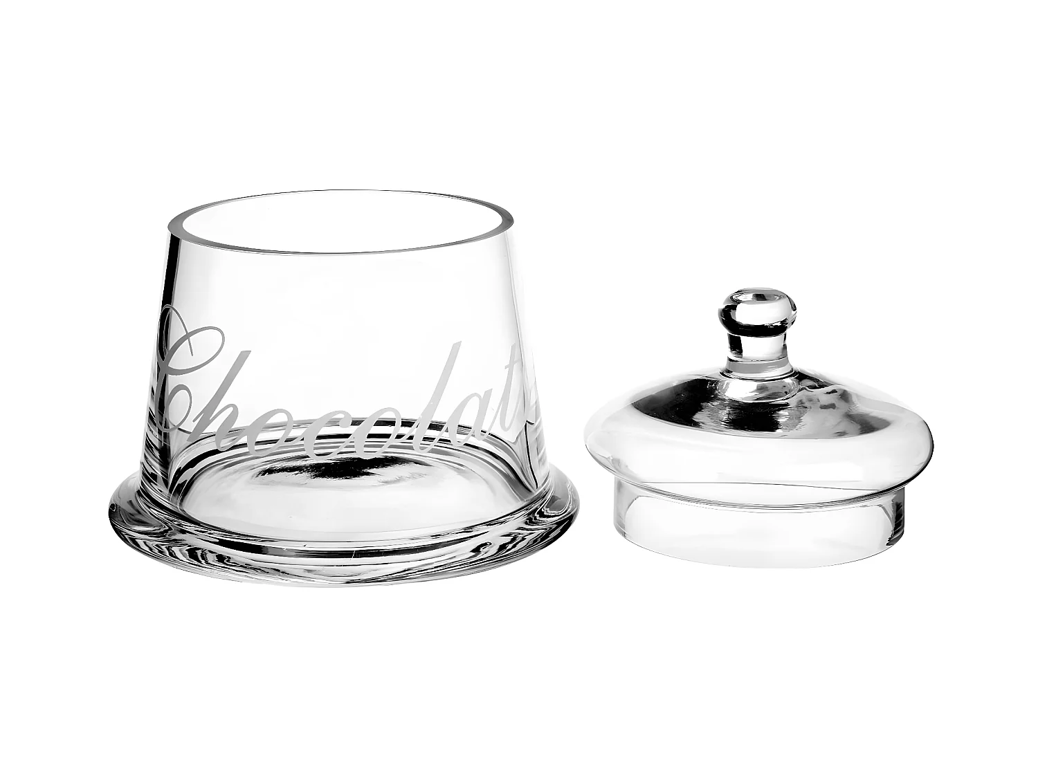 Bonbonnière "Chocolats" 12cm Transparent