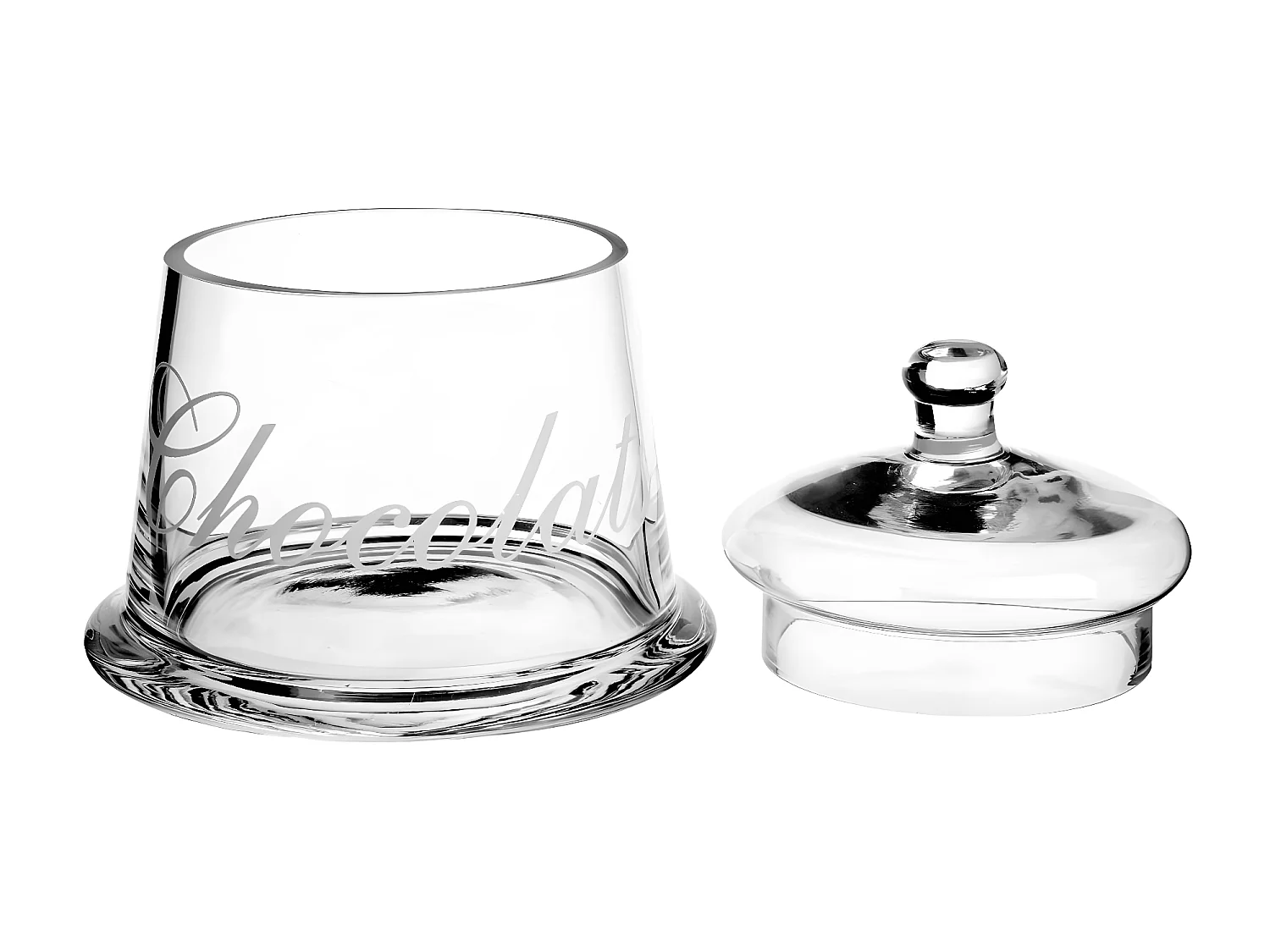 Bonbonnière "Chocolats" 12cm Transparent