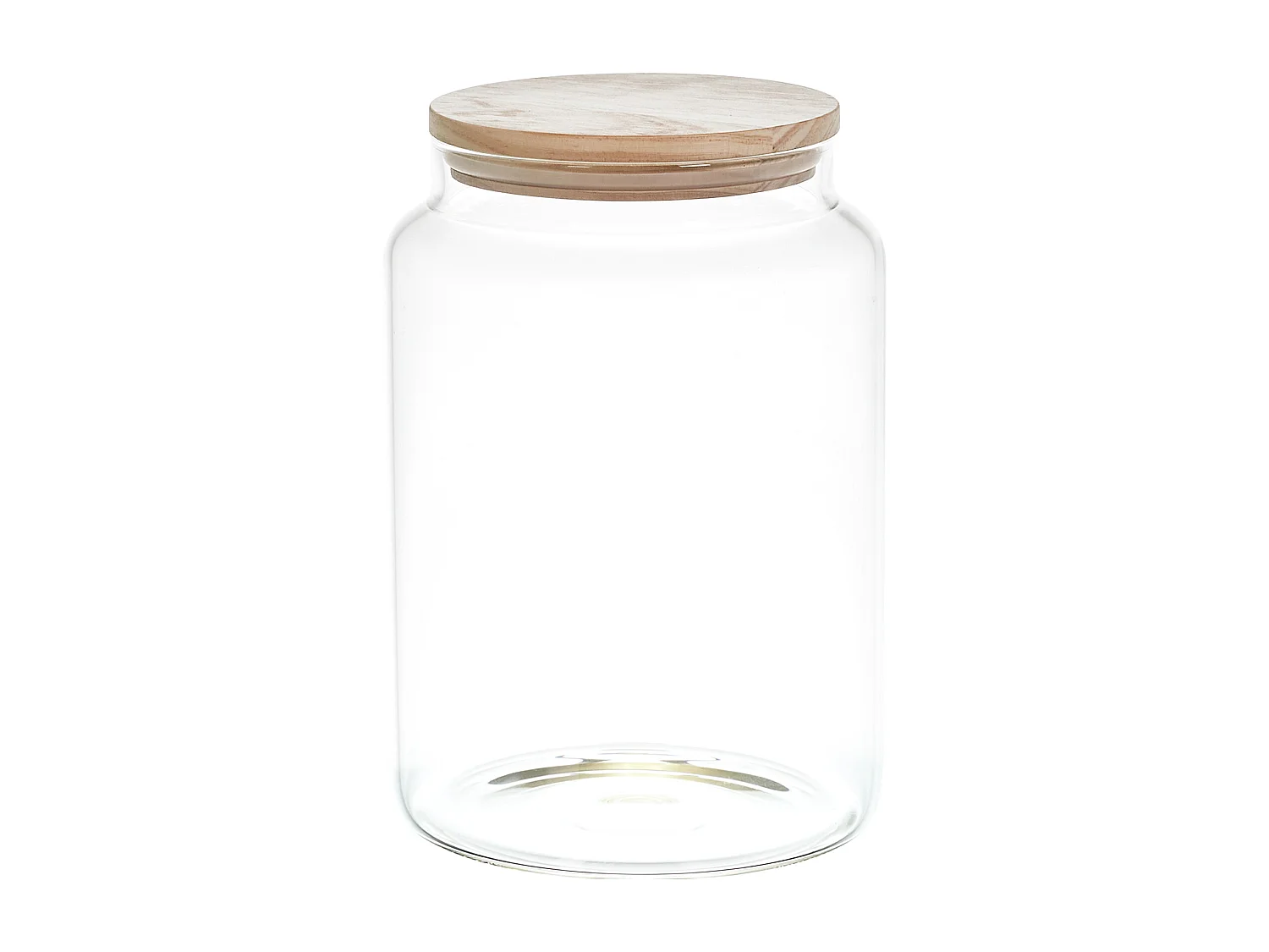 Bocal De Conservation Verre Couvercle Bois 2.9l Transparent, Marron
