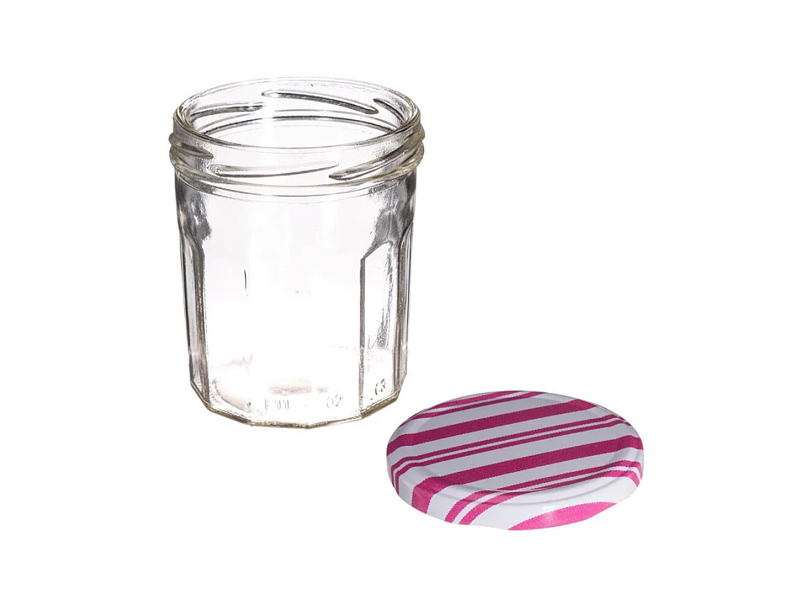 Lot de 6 Pots de Confiture "Vintage" 280ml Transparent