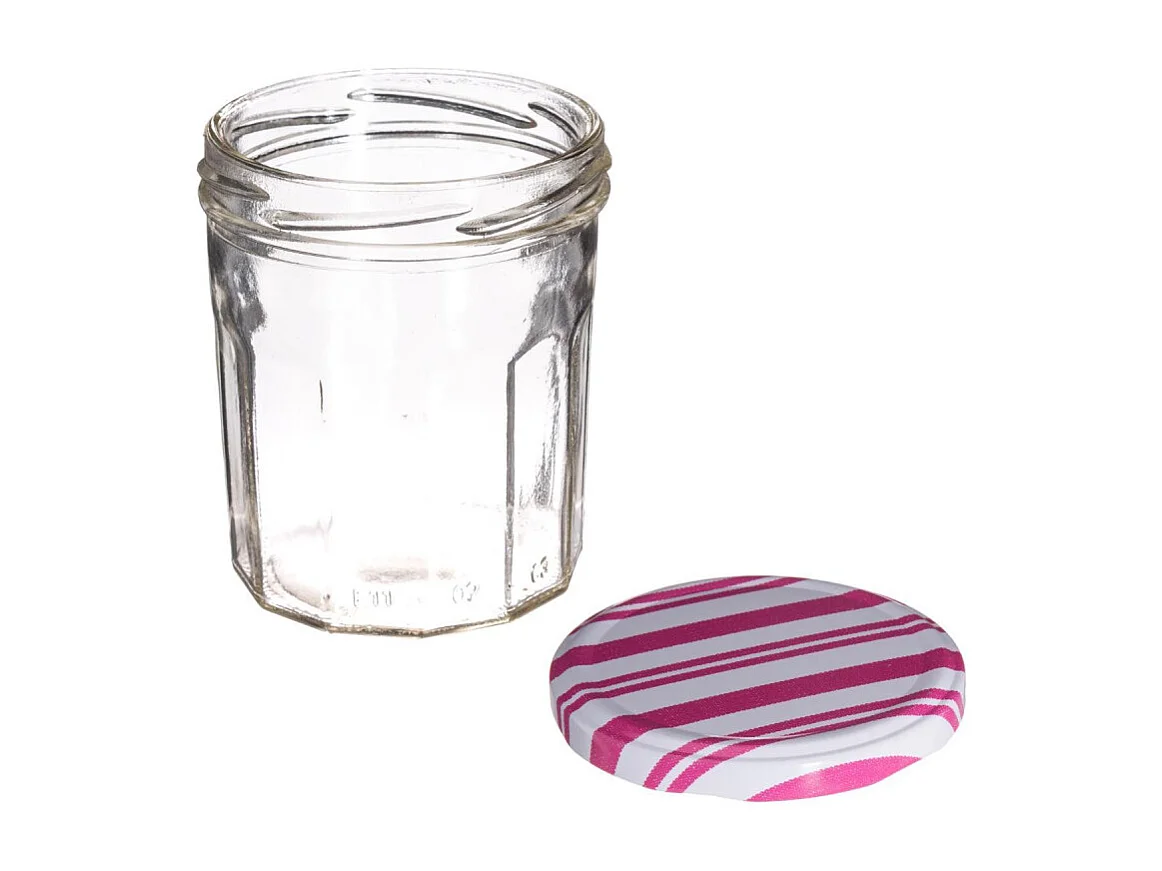 Lot de 6 Pots de Confiture "Vintage" 280ml Transparent