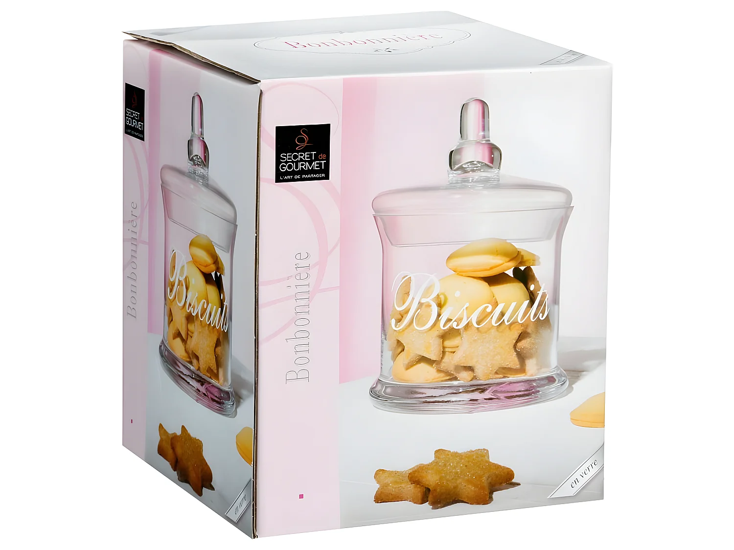 Bonbonnière "Biscuits" 19cm Transparent