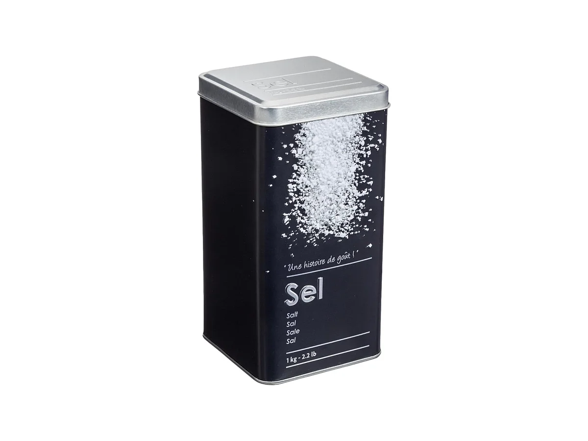 Boîte à Sel "Relief II" 17cm Noir