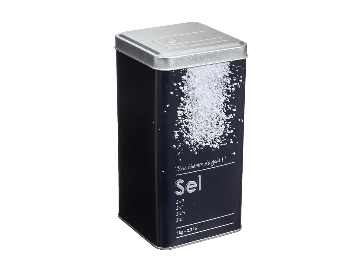 Boîte à Sel "Relief II" 17cm Noir