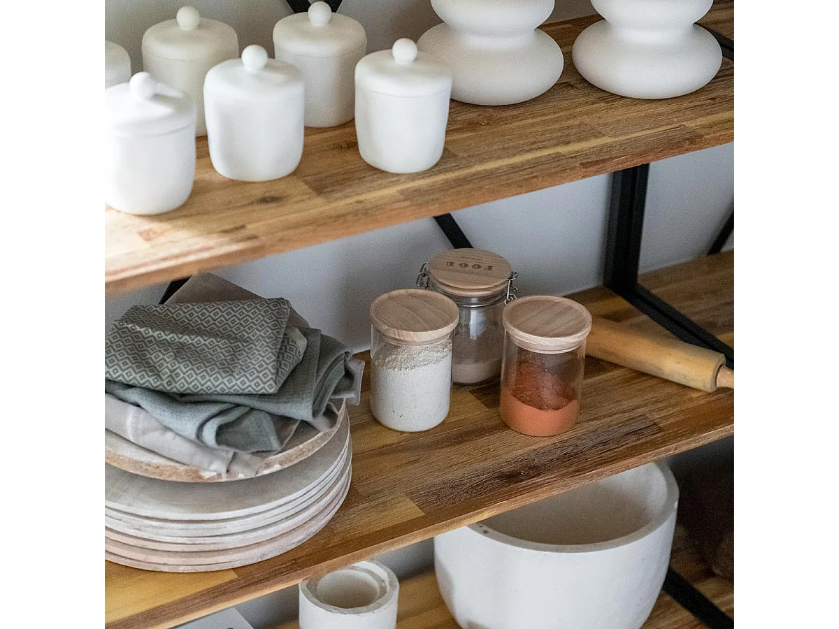 Bocal en Verre "Pops" 600ml Transparent & Naturel