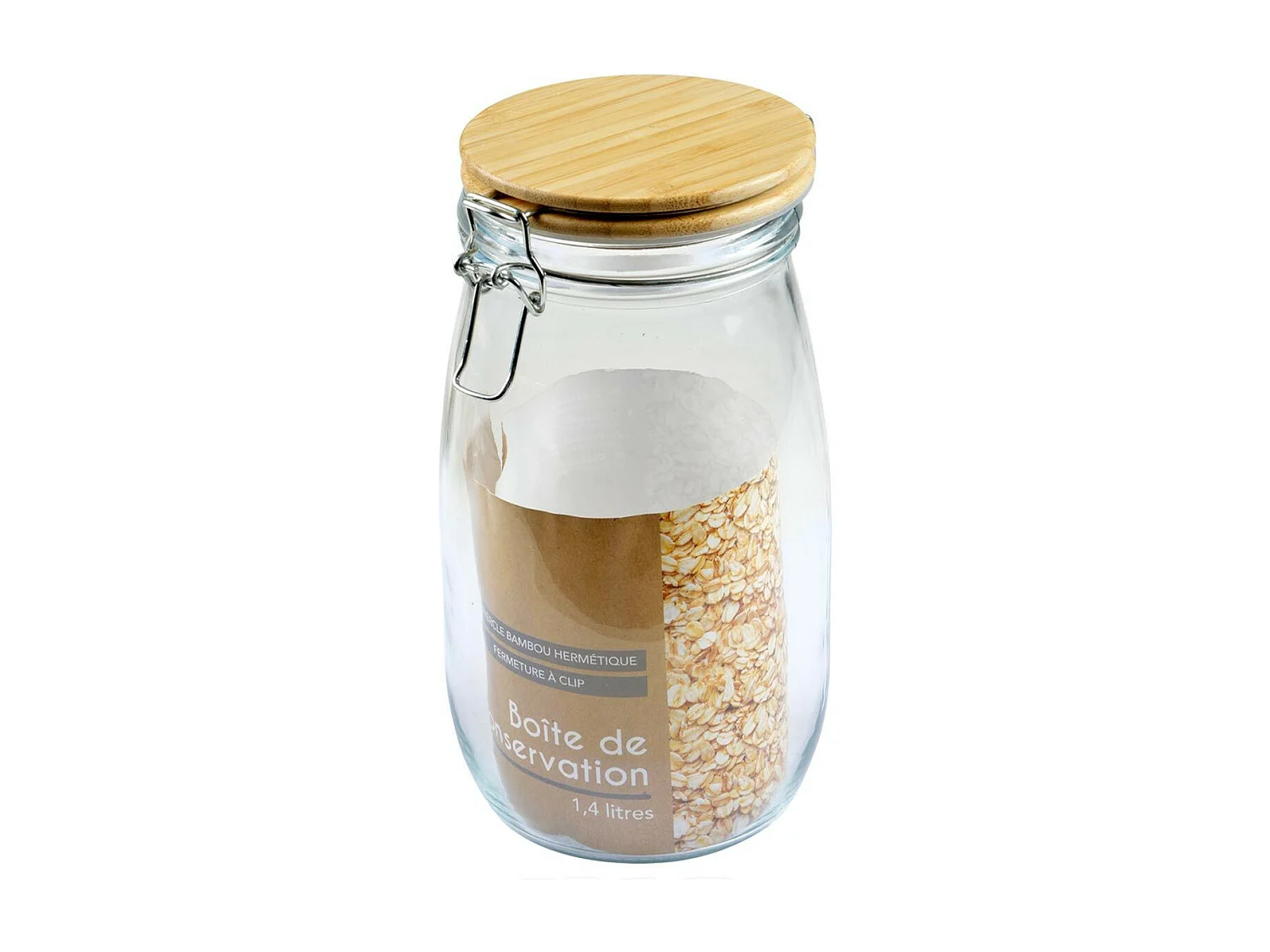 Boîte de Conservation Hermétique "Bambou" 1,4L Beige