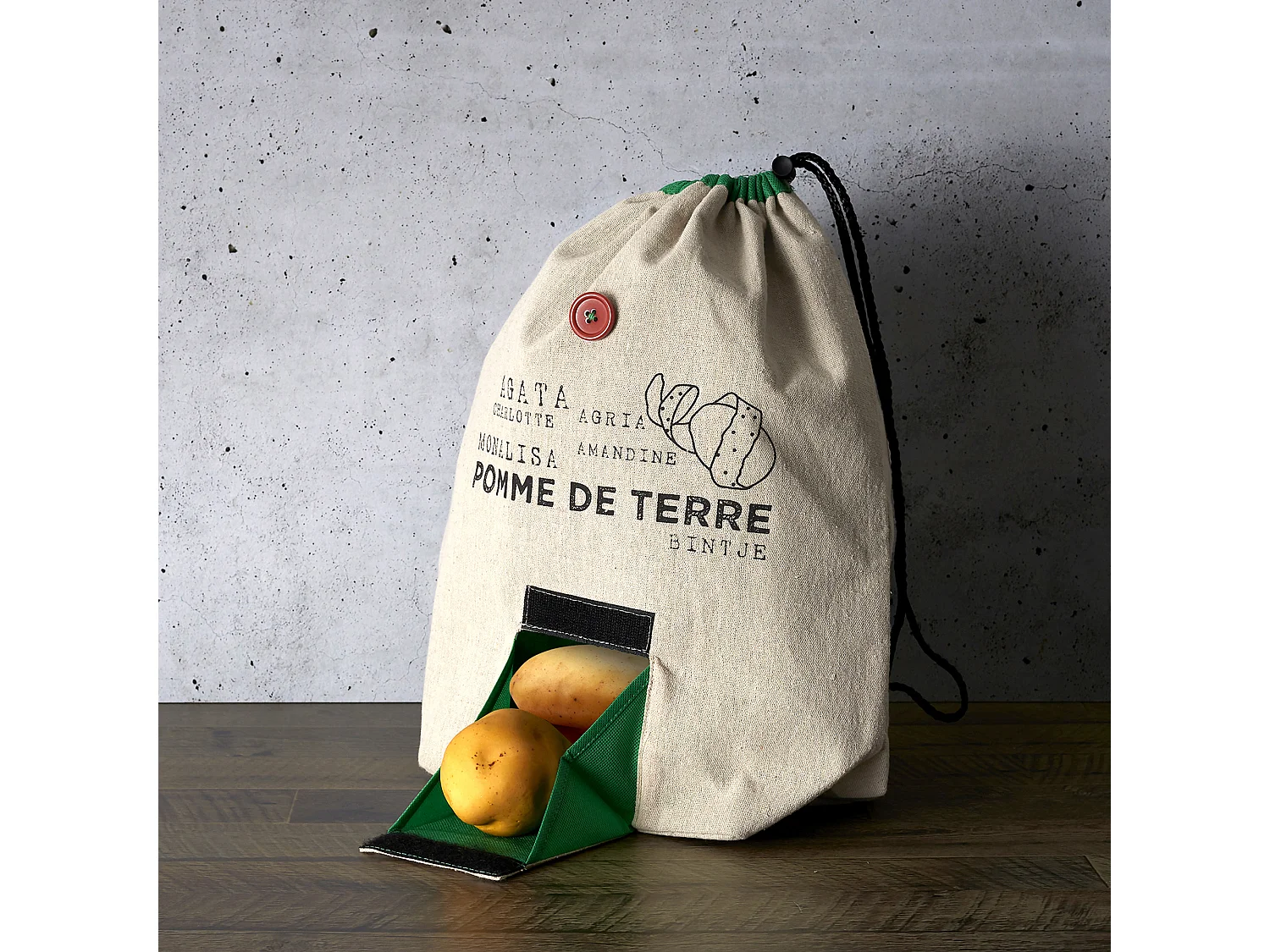 Sac Distributeur Pomme De Terre 27x12x42cm Beige