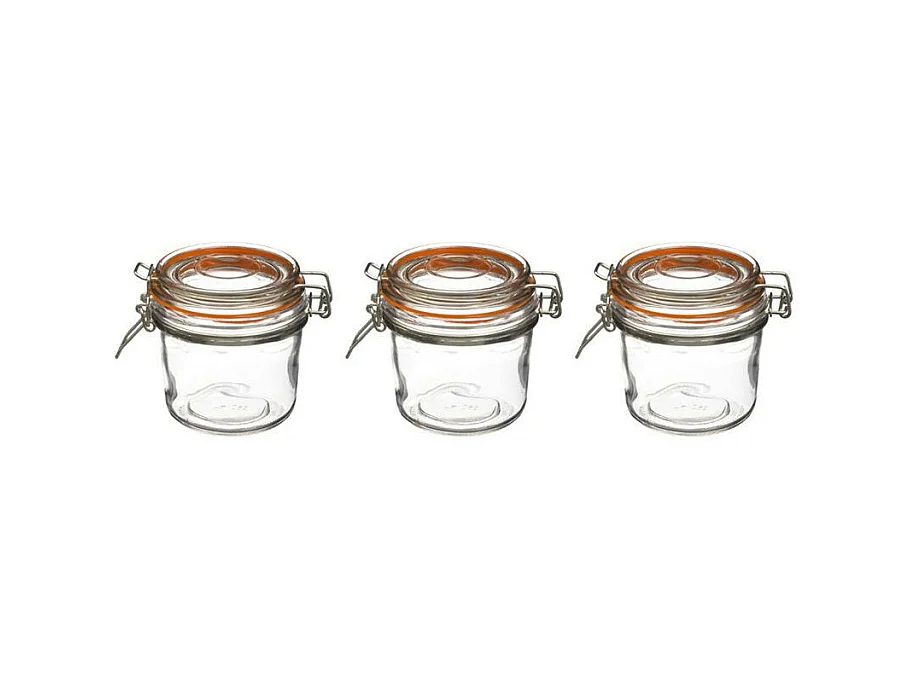 Lot de 3 Pots en Verre "Terrine" 325mL Transparent