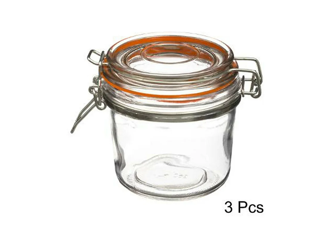 Lot de 3 Pots en Verre "Terrine" 325mL Transparent