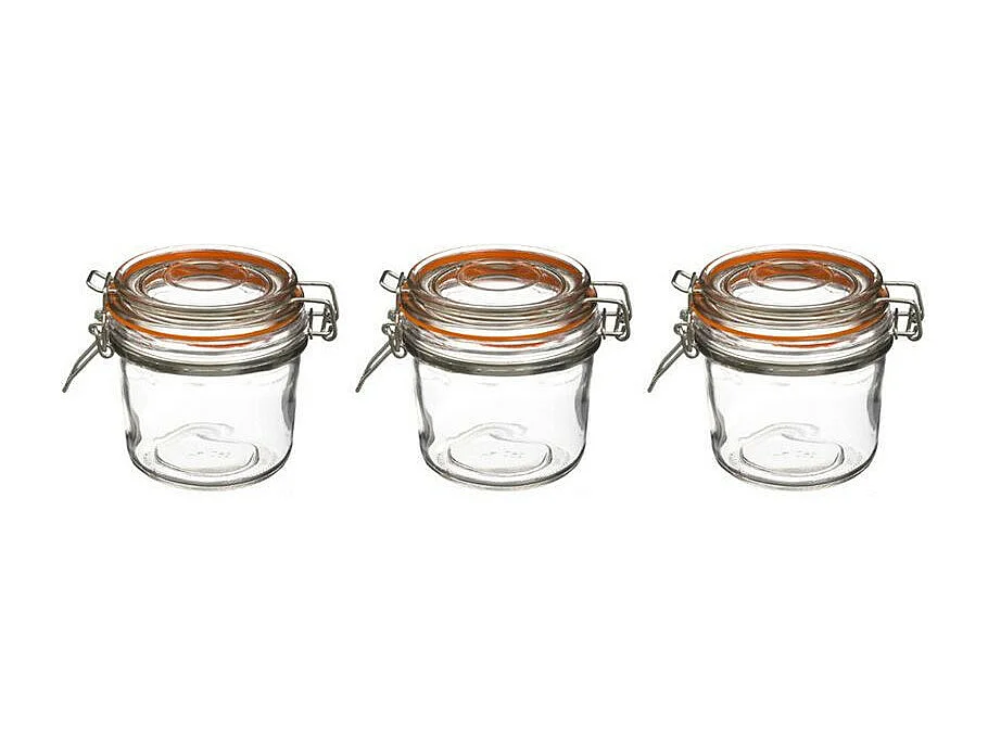 Lot de 3 Pots en Verre "Terrine" 325mL Transparent