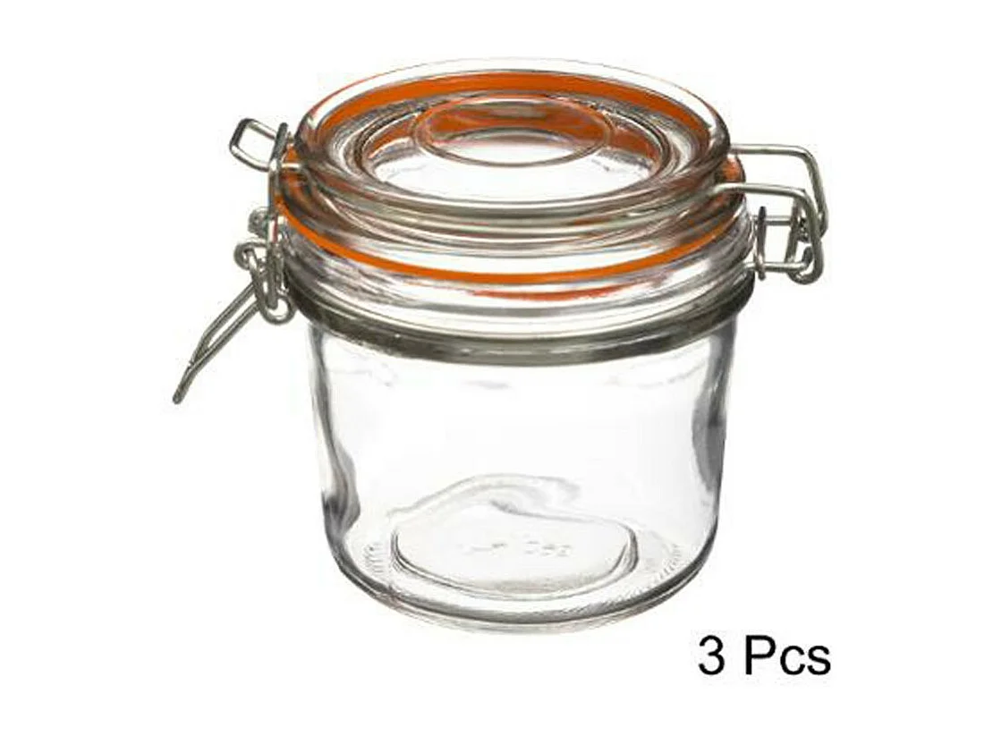 Lot de 3 Pots en Verre "Terrine" 325mL Transparent