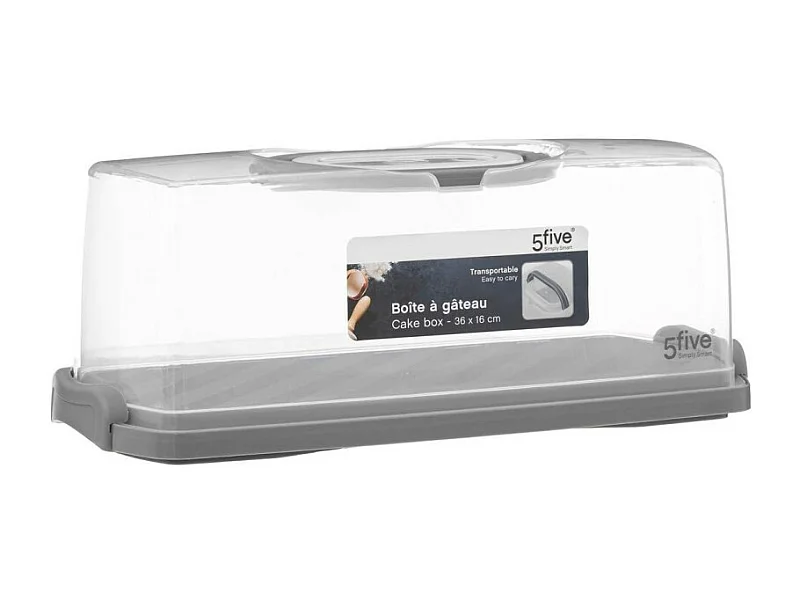 Boîte de Conservation Gâteaux "Cake" 36cm Gris