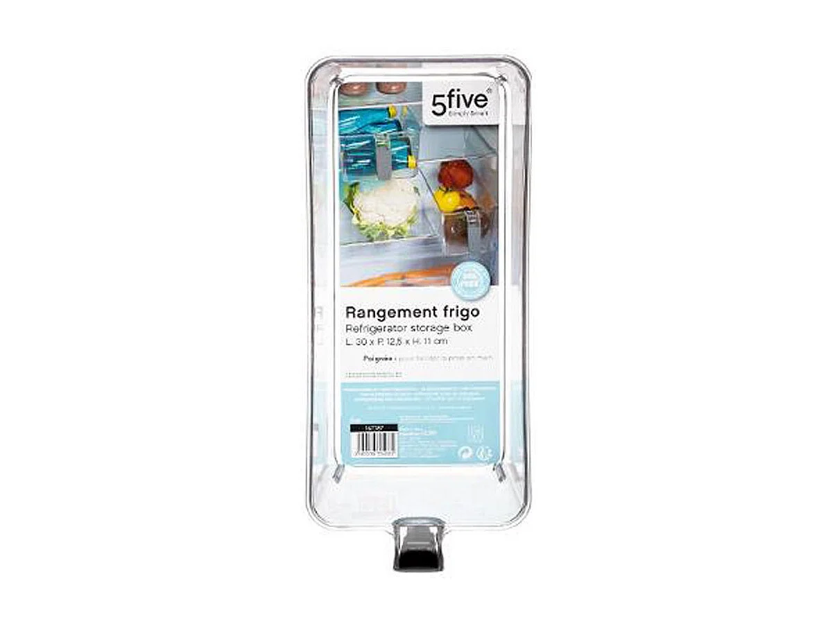 Bac de Rangement Frigo "Poignée" 12cm Transparent