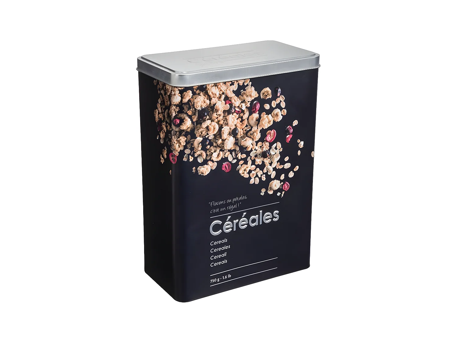 Boîte à Céréales "Relief II" 24cm Noir
