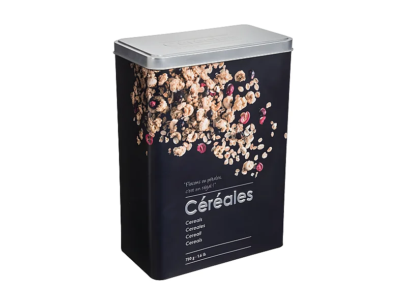 Boîte à Céréales "Relief II" 24cm Noir