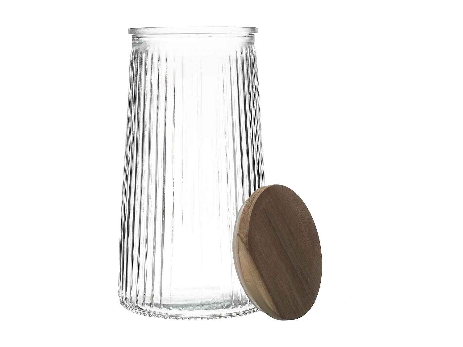 Bocal En Verre Top Acacia 130cl Transparent, Marron