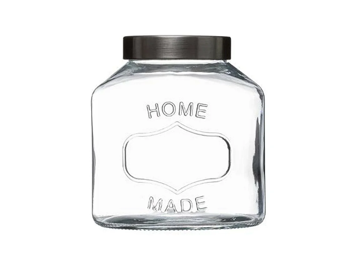 Bocal en Verre "Ovale "Inox" 2,5L Transparent