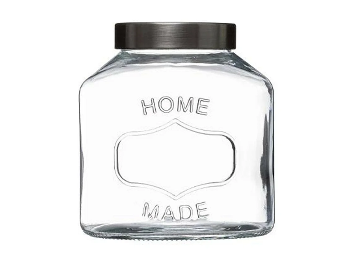 Bocal en Verre "Ovale "Inox" 2,5L Transparent