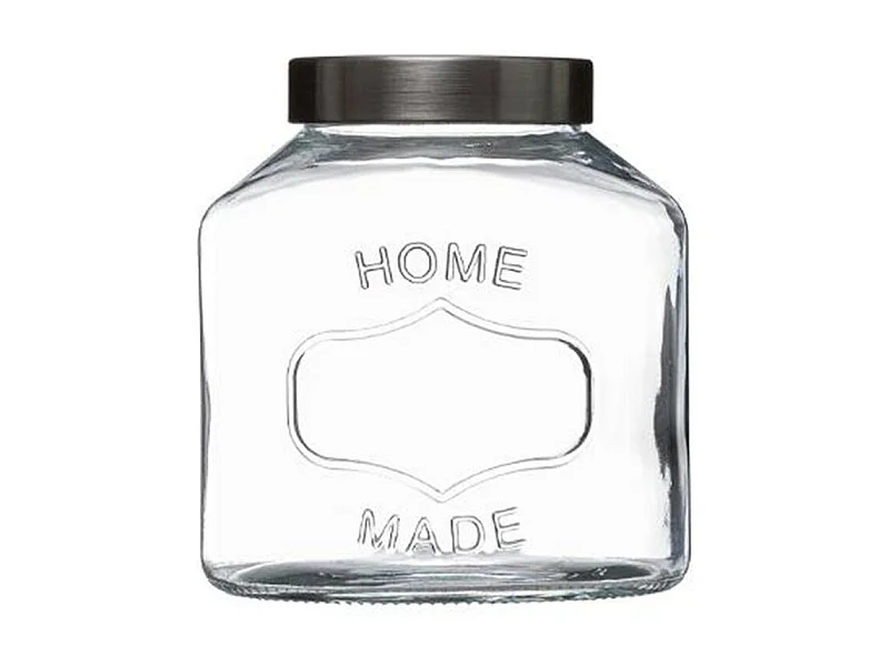 Bocal en Verre "Ovale "Inox" 2,5L Transparent