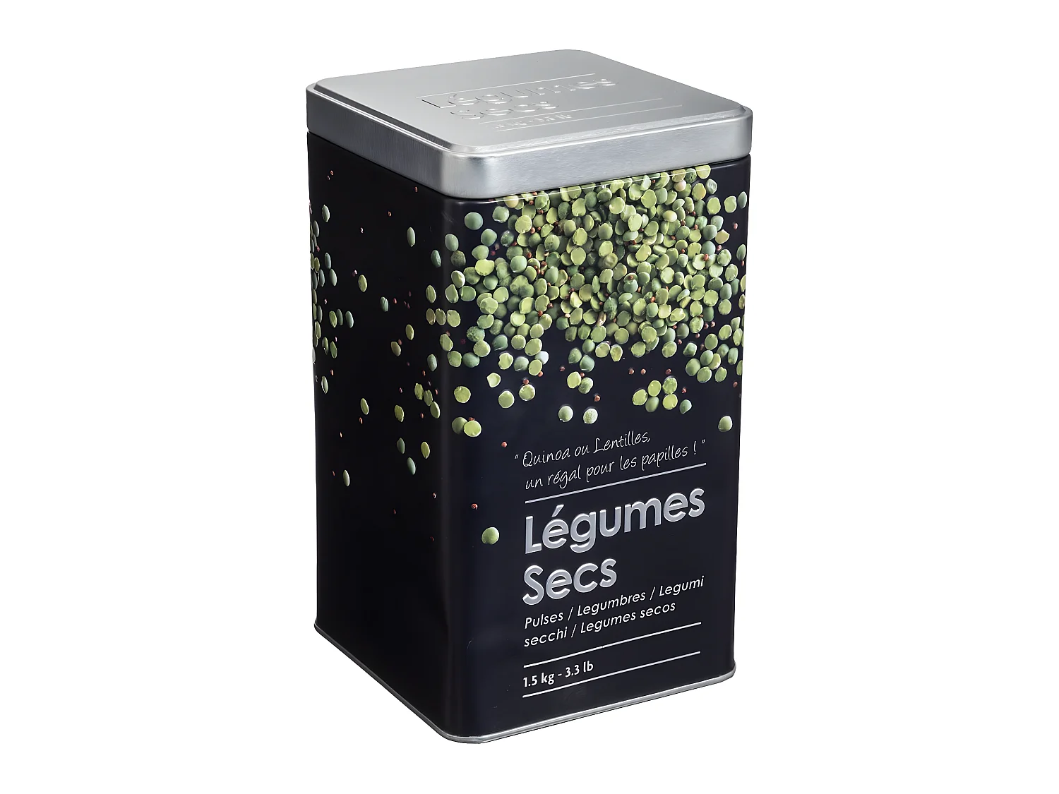 Boîte à Légumes Secs "Relief II" 18cm Noir