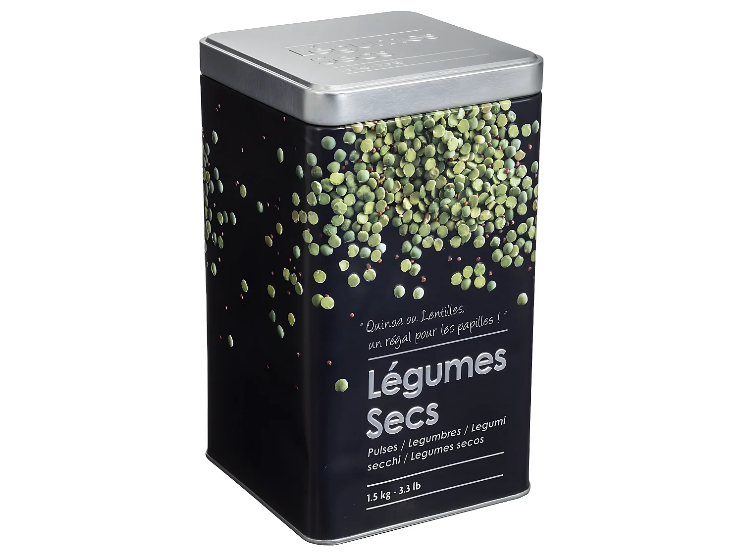 Boîte à Légumes Secs "Relief II" 18cm Noir