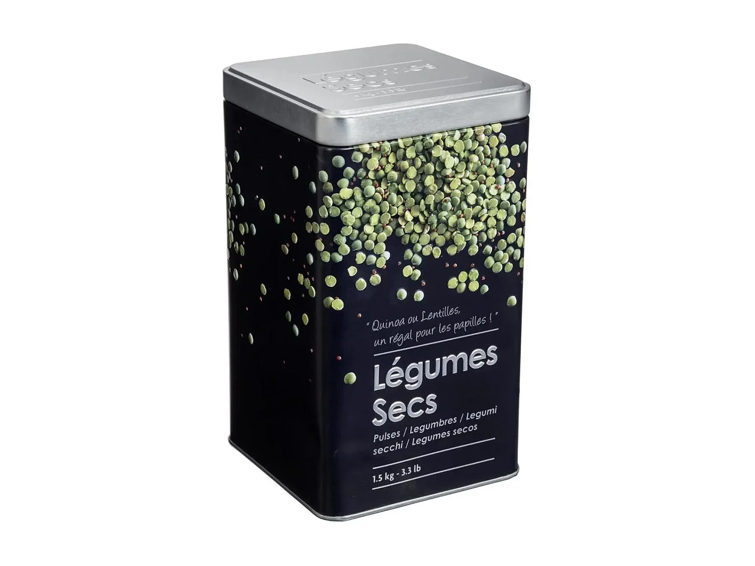 Boîte à Légumes Secs "Relief II" 18cm Noir