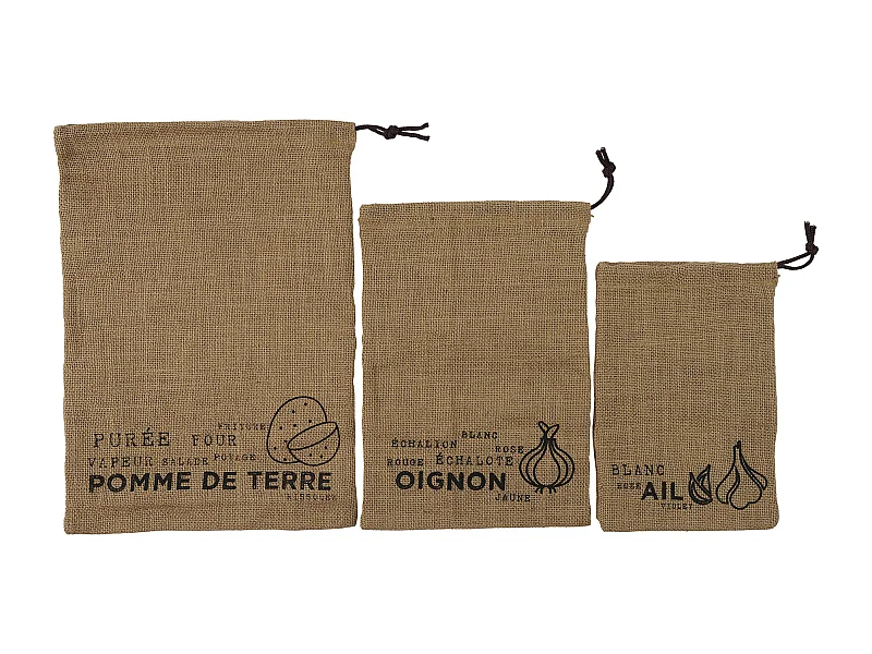 Sac De Conservation En Toile De Jute X3 Marron