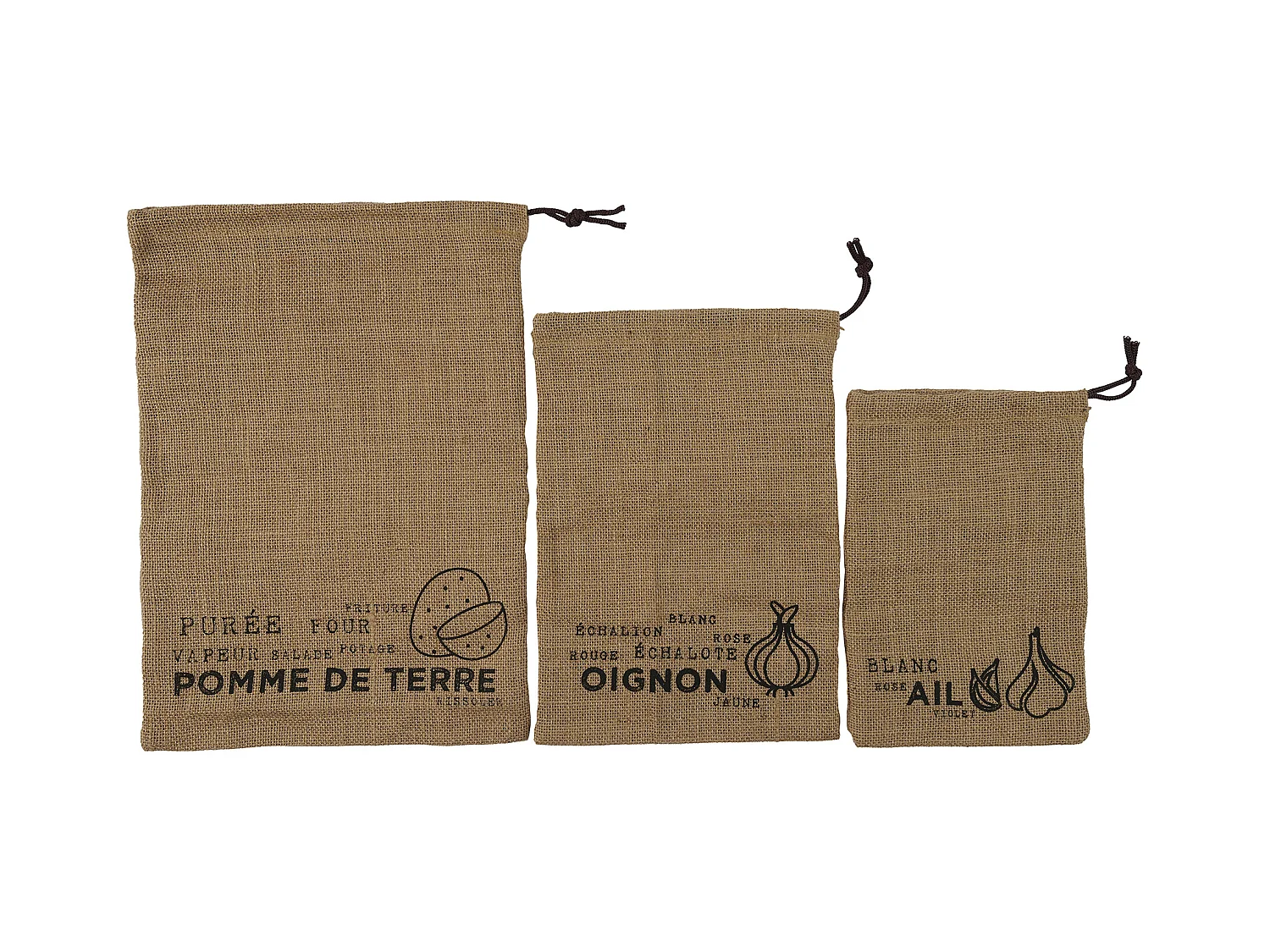 Sac De Conservation En Toile De Jute X3 Marron