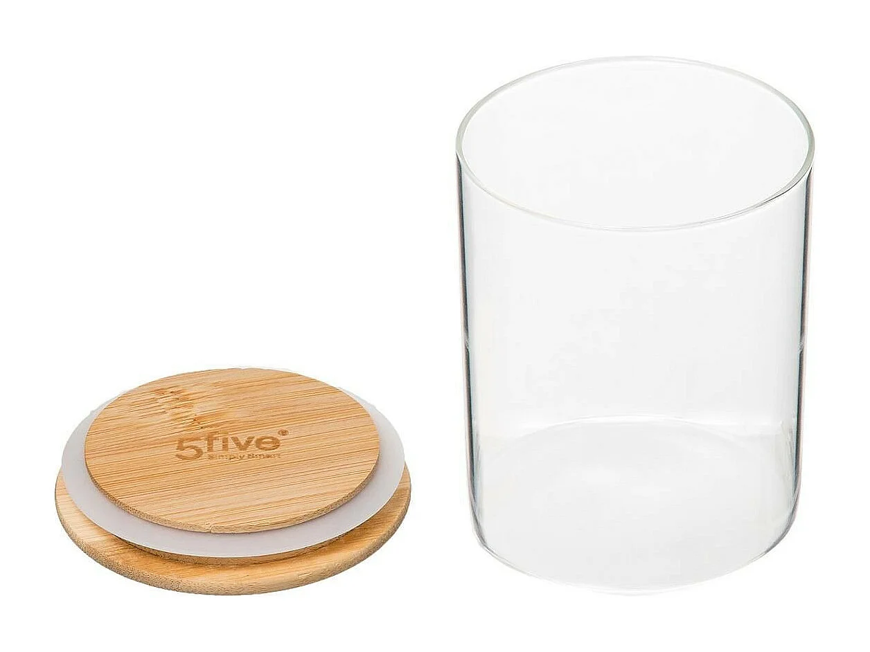 Lot de 3 Bocaux en Verre "Bambou" 0,47L Naturel