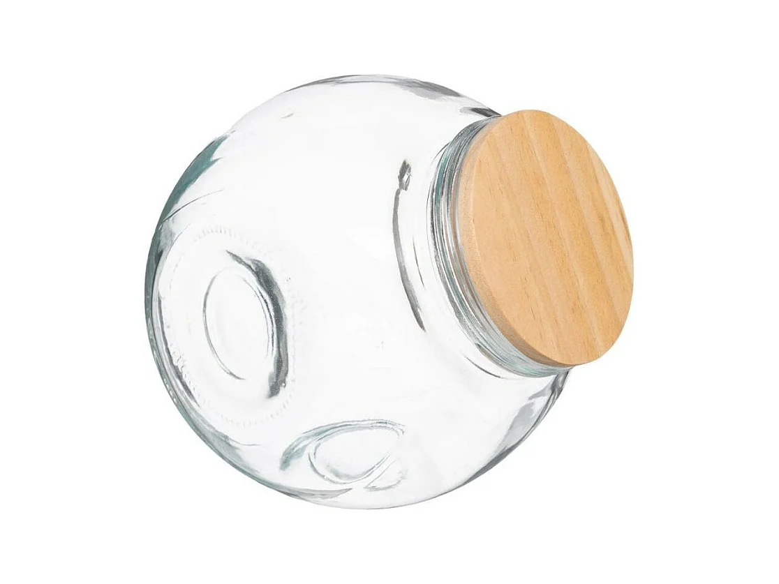 Bocal à Bonbons en Verre "Bois" 1,5L Transparent