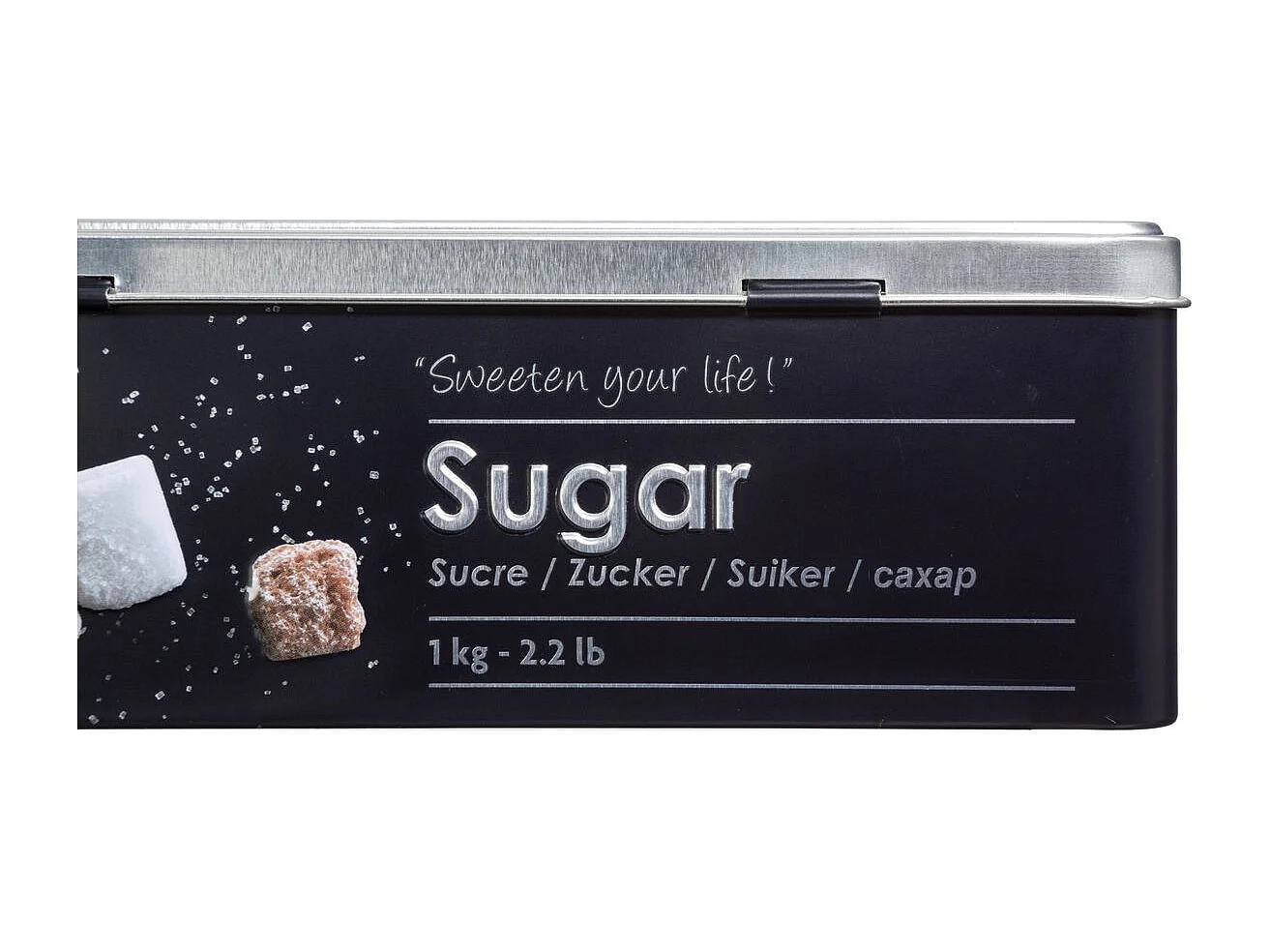 Küchenbehälter für Zuckerwürfel aus Eisen Schwarz 1kg 20,2x13,2x h6,7 cm