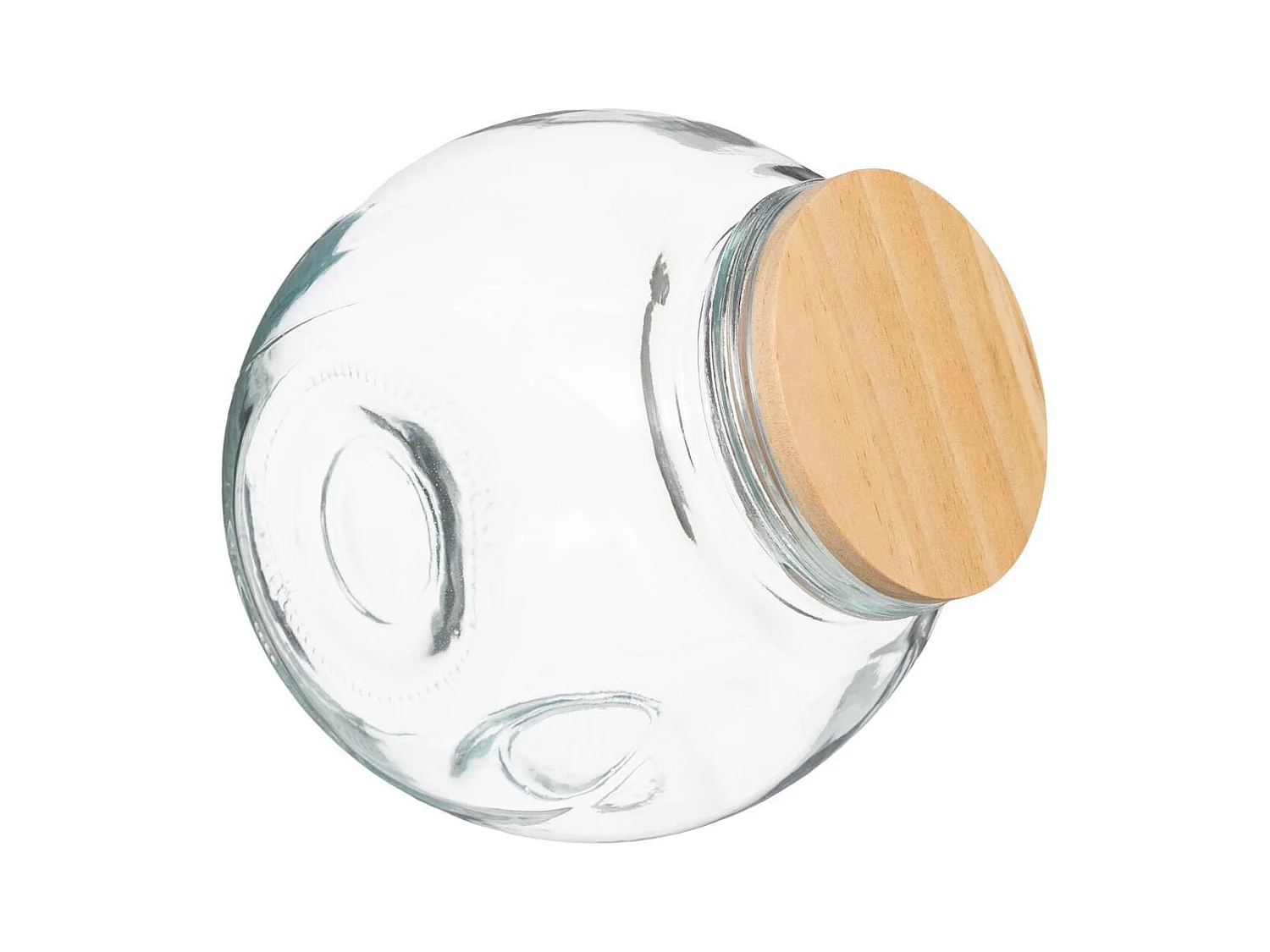 Bocal à Bonbons en Verre "Bois" 0,65L Transparent