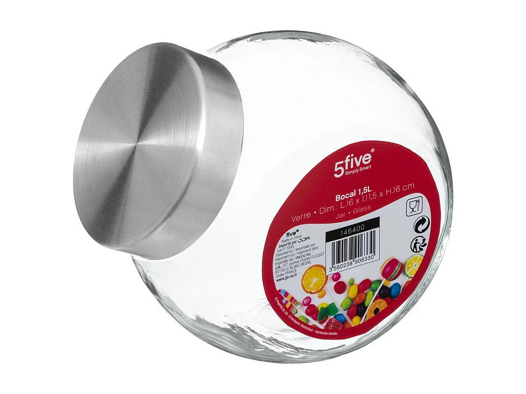 Bocal en Verre "Bonbons" 1,5L Transparent