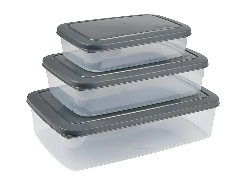 Lot de 3 Boîtes de Conservation "Merle" 3L Anthracite