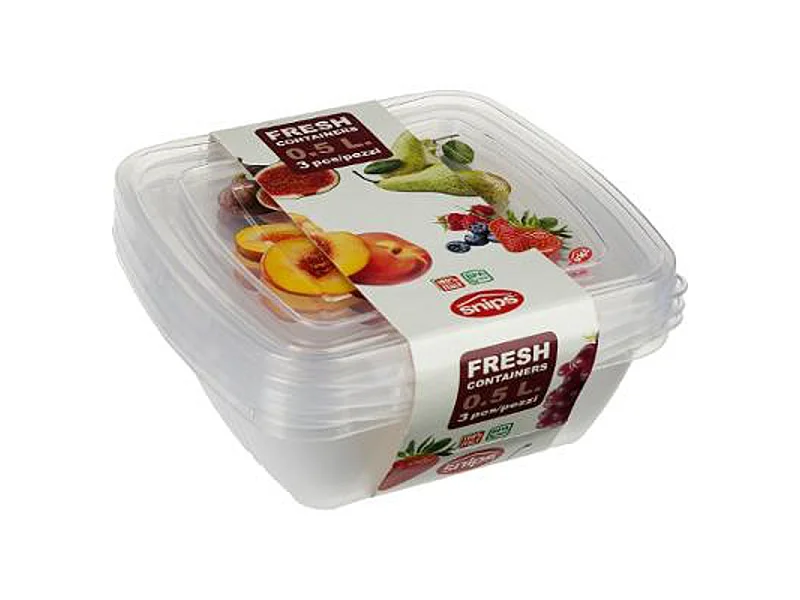 Lot de 3 Boîtes de Conservation "Box" 0,5L Transparent