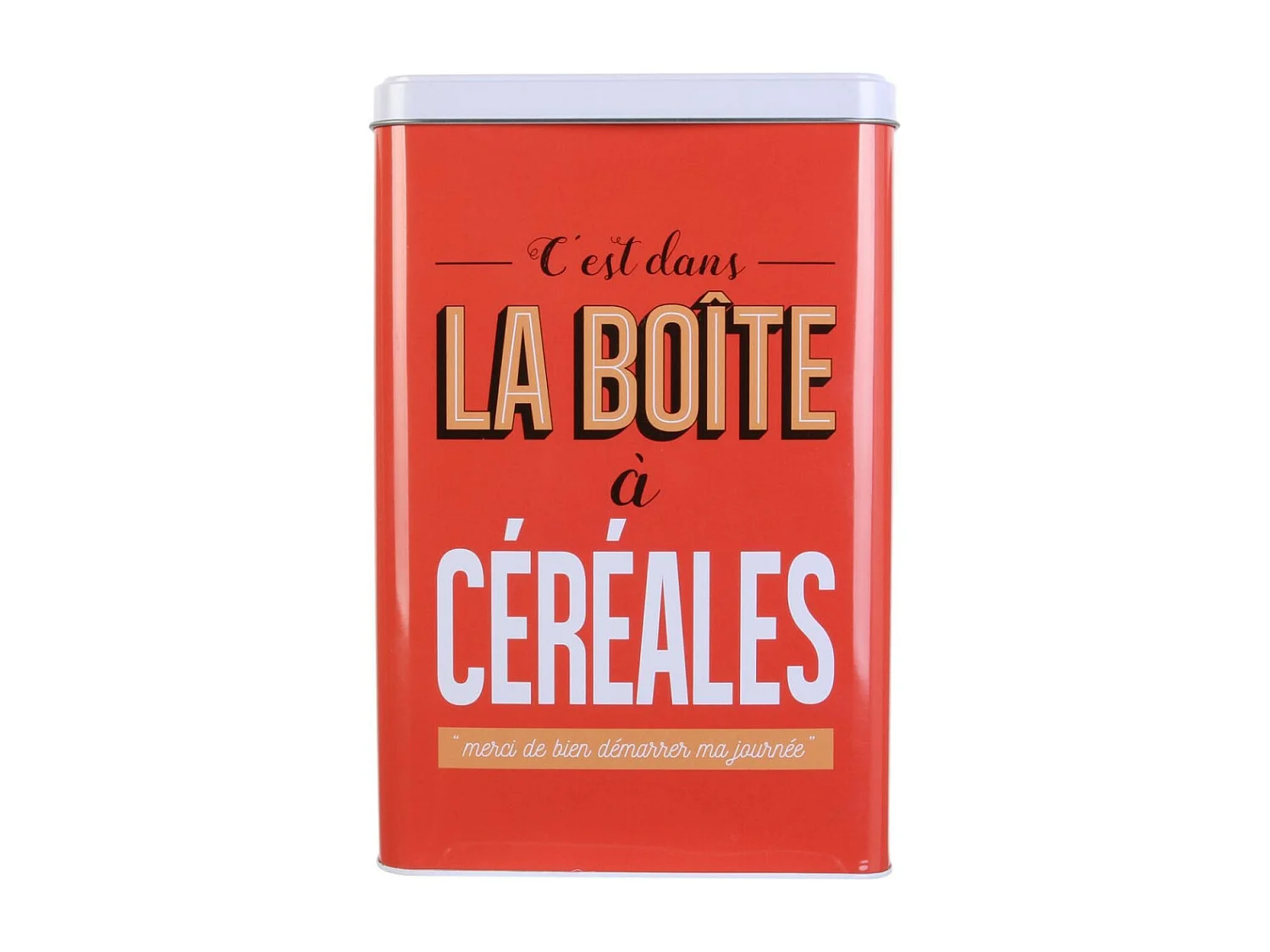 Boîte de Conservation "Ma Boîte à Céréales" 24cm Rouge