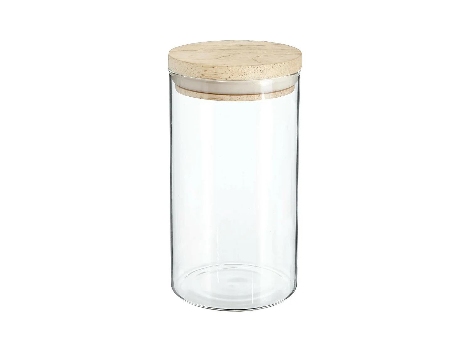 Bocal en Verre "Pops" 1L Transparent & Naturel
