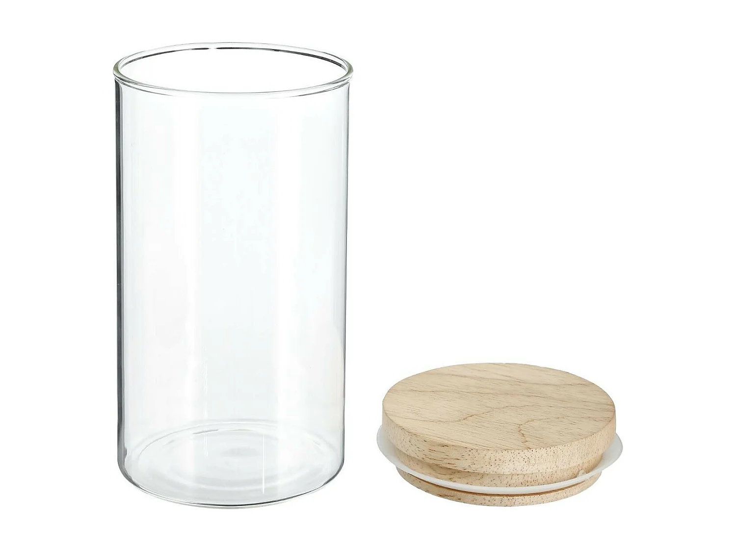 Bocal en Verre "Pops" 1L Transparent & Naturel