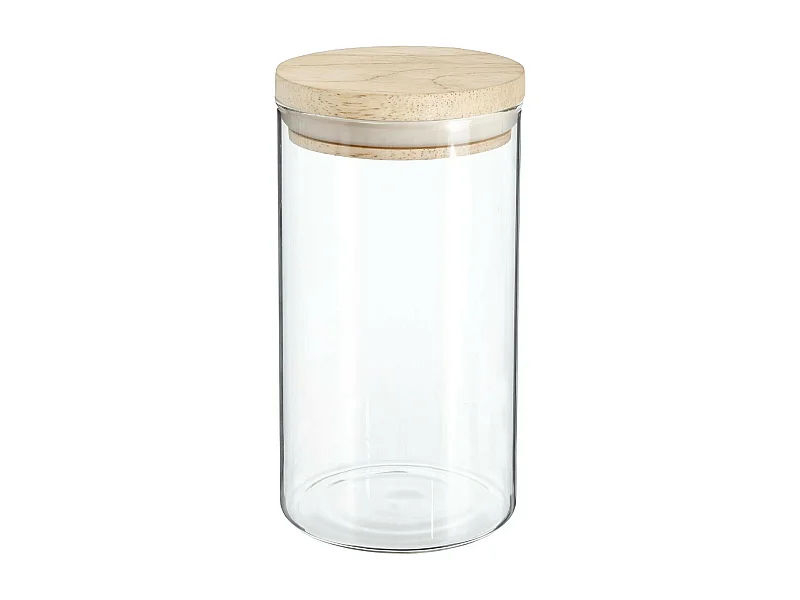 Bocal en Verre "Pops" 1L Transparent & Naturel