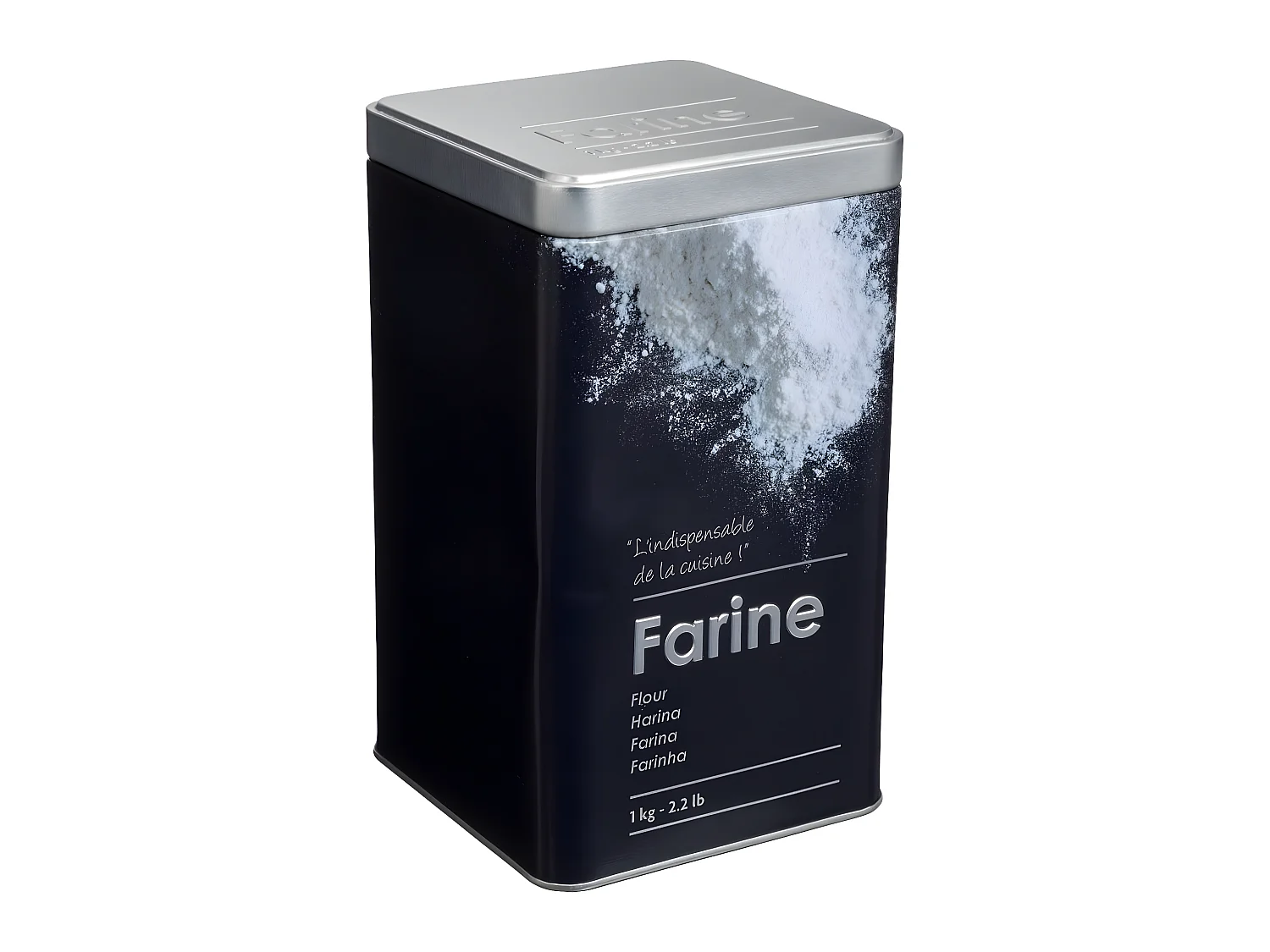 Boîte à Farine "Relief II" 18cm Noir