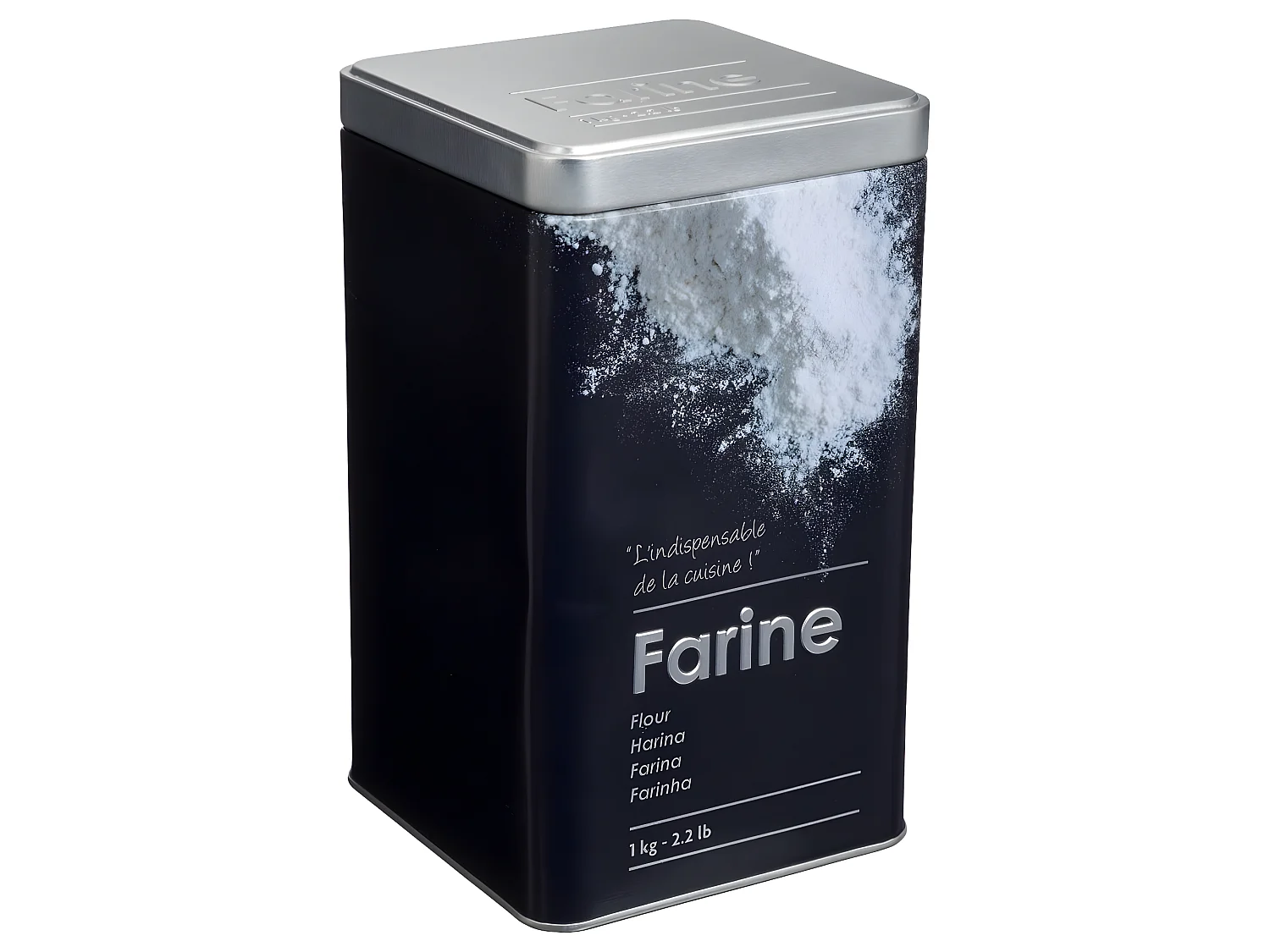 Boîte à Farine "Relief II" 18cm Noir