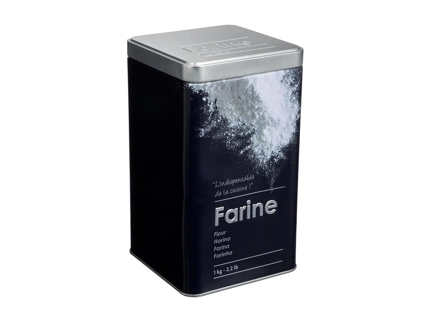 Boîte à Farine "Relief II" 18cm Noir