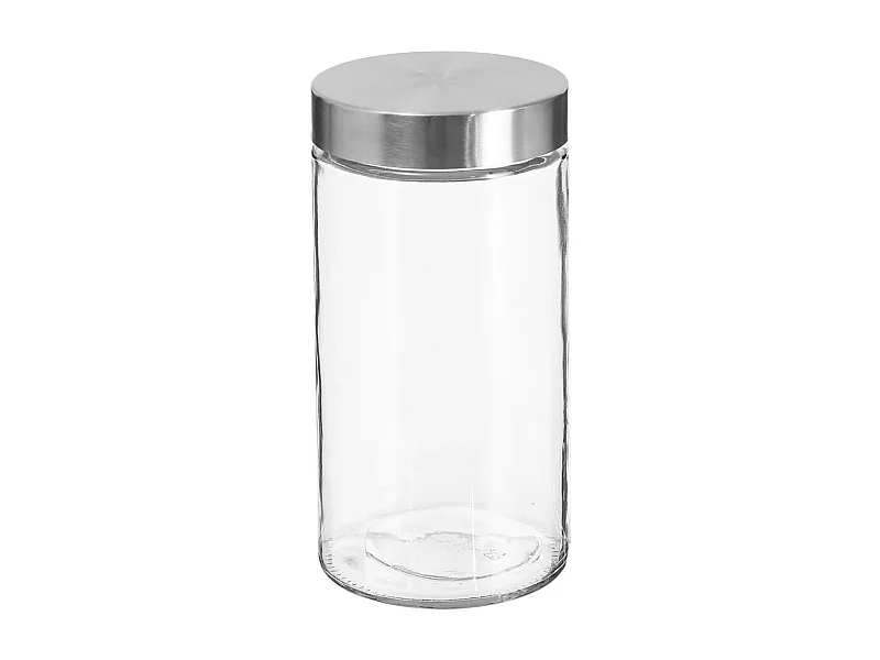 Bocal en Verre "Guy" 1,7L Transparent & Argent