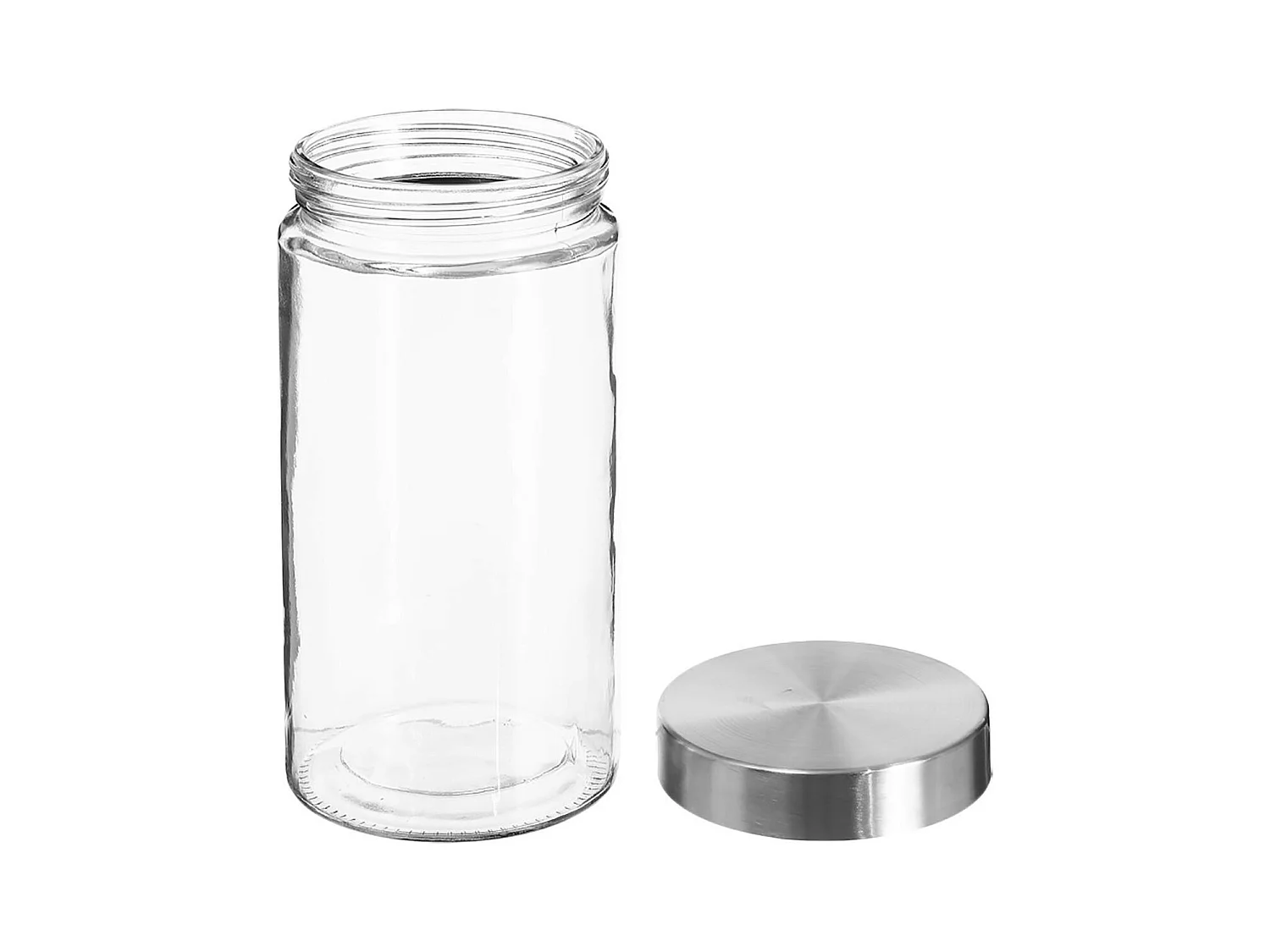 Bocal en Verre "Guy" 1,7L Transparent & Argent