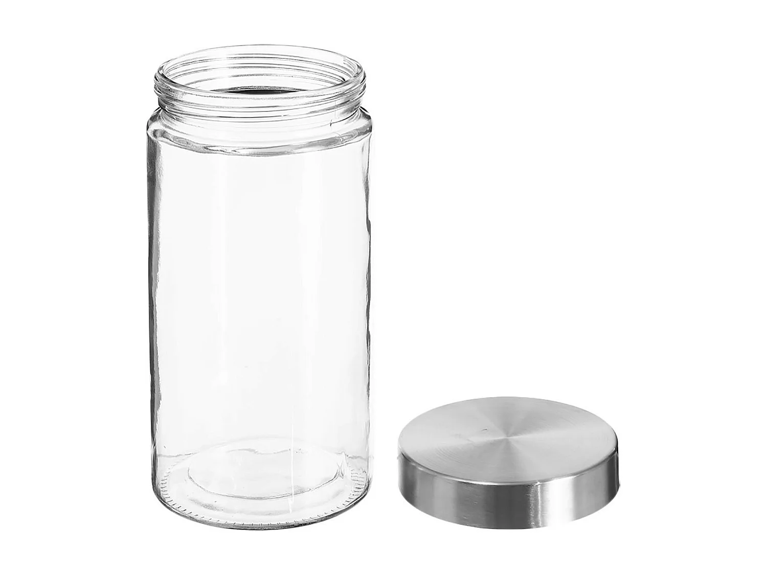 Bocal en Verre "Guy" 1,7L Transparent & Argent